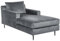 Beliani Moderne Chaiselongue Samtstoff grau mit Armlehnen und Kissen Gueret