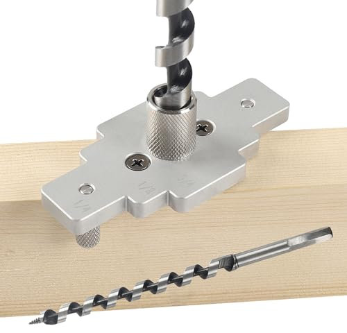 Kit di tasselli per mensole galleggianti con punta da trapano da 1/2 x 9, guida per foratura dritta autocentrante per l'installazione di staffe nascoste per mensole galleggianti, 1/2 x 6, 1/2 x