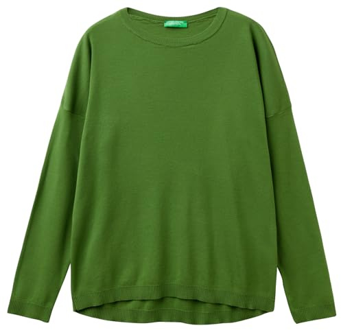 United Colors of Benetton Maglia G/C M/L 1091D100E Maglione, Verde Bosco 2G3, M Donna