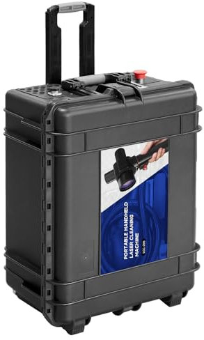 Máquina de limpieza láser pulsada de 200 W máximo, máquina limpiadora láser portátil con cabezal de limpieza ligero, adecuada para resina, suciedad grasosa, óxido, eliminación de revestimientos