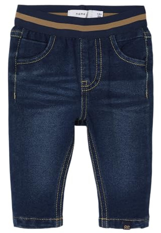 Name IT Baby - Jungen Nbmsilas SWE 7025-tr Noos Slim-fit-Jeans, Dark Blue Denim 1, 74 EU