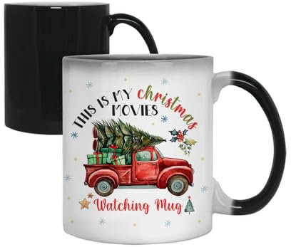 Getagift This is My Christmas Movie Watching Mug, with red Christmas Truck/Christmas Tree, Colour Changing, Magic Cup/Mug.