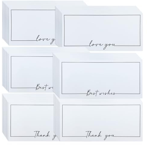 WYAN 60 Stück 20.4 * 9.4 CM Nachrichtenkarte, Geschenkkarte, Dankeskarte, Blanko-Visitenkarten, für DIY-Grafitti-Nachrichten, DIY-Kreationen (kann mit Umschlägen verwendet werden)