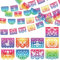 Qpout 5 Packungen Mexikanische Party Banner Schillerndes Plastik Papel Picado Banner Cinco de Mayo Dekor Fiesta Girlande für Dia de los Muertos Dekor, Fiesta Geburtstag Baby Shower Party