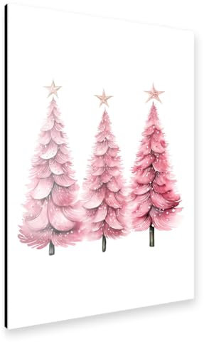 artboxONE Alu-Print 150x100 cm Rosa Weihnachtsbaum von Künstler Tanya Kart