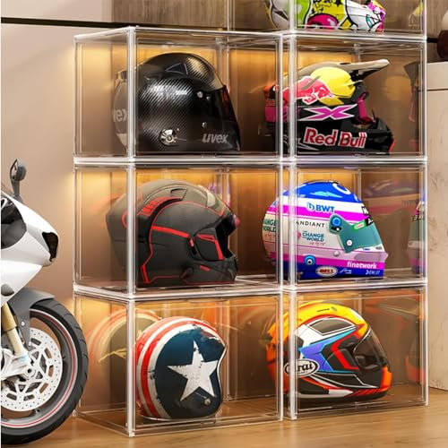 AAABOX Acryl Vitrine Groß Transparente Stapelbar mit Tür,45x33x33cm Vitrinenschrank Schaukasten Selbstmontage für Groß Sammlung Modellautos Figuren Sammlerstücke Helm Basketball