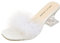 Women's Fuzzy Slippers Clear Heels Square Toe Chunky Heels Mules Sandals Fluffy Feather Slip On High Heeled Party Prom Dresses Shoes Size 11 (White, 5)