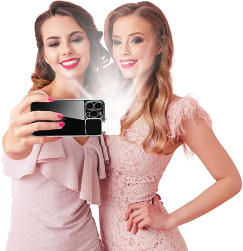 ZFMF Selfie Light for iPhone 13 Pro Max Case with LED Built-in Light-Up Fill Light Rechargeable for TIK Tok/Stream/Makeup/Live/Video- Selfie (2 Models, 3 Level Brightness)