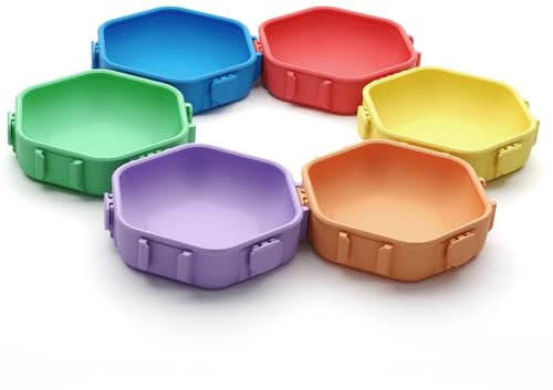Wonder Trays Board Game Trays - Organise Tokens, Coins, Resources & Dice - Interconnecting & Stackable Storage (Hexagonal, 6 Pack), WT-HEX-MATT-7CM