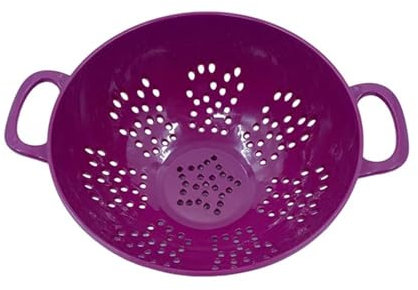 couponhub Scolapasta resistente per alimenti, grande capacità, con doppi manici, in plastica, multiuso, per cucina, colore: viola