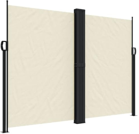 vidaXL Seitenmarkise, Sichtschutz Ausziehbar, Windschutz Sonnenschutz für Garten Balkon Terrasse, Seitenrollo Seitenwandmarkise, Creme 180x600cm