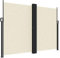 vidaXL Seitenmarkise, Sichtschutz Ausziehbar, Windschutz Sonnenschutz für Garten Balkon Terrasse, Seitenrollo Seitenwandmarkise, Creme 180x600cm