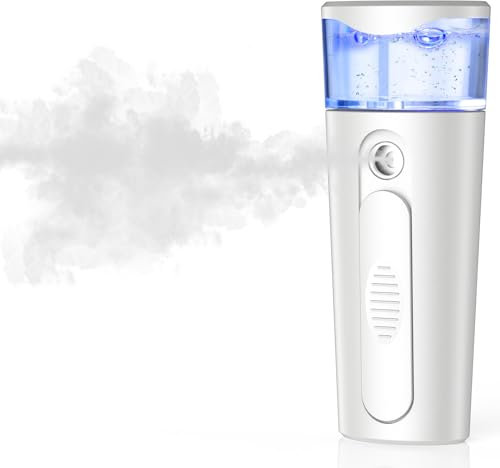 withthesun Nano Face Mister, vaporizador facial portátil, pulverizador de niebla fría recargable por USB, tanque de agua visual, nano rociador para extensiones de pestañas, limpieza profunda facial,