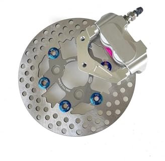 UNPGATUB RPM CNC Elettrico Moto Scooter Pinze Freno 200mm 220mm Pompa Freno A Disco Staffa Adattatore Compatibile con Aerox BWS RSZ 100% Nuovo di Zecca (Color : Silver 200mm)