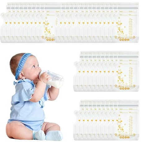 Sacchetti per Latte Materno per Congelatore, Sacche Conservazione Latte Materno, Sacchetti Latte Materno Congelatore, Raccogli Latte Materno Seno, Sacchetti Latte Materno Freezer Autoportanti 40PCS