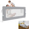 YRHome 180cm Bettgitter Rausfallschutz klappbar 180 Grad drehbar Bettschutzgitter für Kleinkinder luftiges Netz, Höhenverstellbar Rausfallschutz Bett für Kinderbett, Elternbett (Grau)