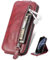 TIANYUE Case für HMD Skyline, Reine Farbe PU Leder mit Reißverschluss Hülle, Handytasche mit vertikaler Klappe, Wallet Case Schutzhülle für HMD Skyline-Rot