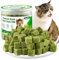 Glaublieb 50g Bastoncini di Erba Gatta Liofilizzato, Snack per Gatti Erba Gatta per Gatti Pronta per Elimina Boli di Pelo e Pulizia dei Denti