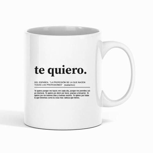 Taza Frase Definición Te quiero Regalo Pareja Novio Novia Taza de Cerámica regalos originales (te quiero)