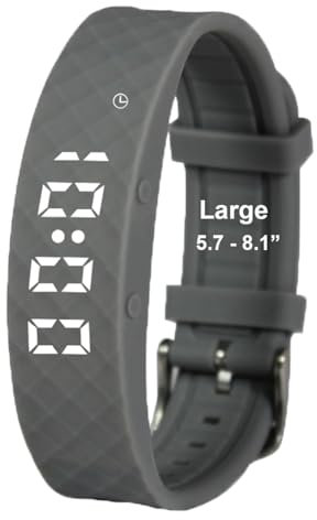 e-vibra Töpfchen-Trainingsuhr - Stille Vibrationswarnuhr - mit Timer und 15 täglichen Alarmen (Grey - Large)