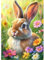 DOMROM Kaninchen Diamond Painting, Ostern Diamond Painting Erwachsene Kinder Diamond Painting Set, Blumen Diamant Malerei Kit Diamond Art Erwachsene für Home Wand Dekor 30x40cm