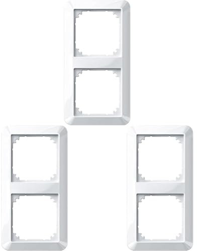 Schneider Electric Merten 382191 1-M-Rahmen für Steckose und Schalter, 2-fach, polarweiß glänzend (Packung mit 3)