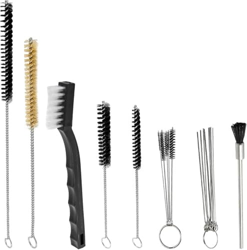 KEWAYO Kit de Nettoyage Aérographe 21 Pièces | Brosses, Aiguilles, Outils pour Pistolet à Peinture, Nettoyeur de Buses