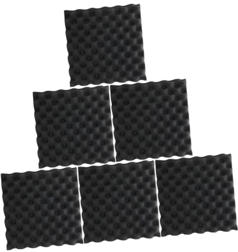 6 Stück Subwoofer Isolationspads aus Schaumstoff, Schwarz | Geräuschdämmend, Einfache Montage, für Werkstatt und Wohnraum, Spezielle Struktur