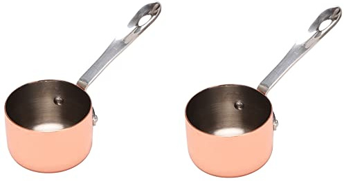 Owaefuqoir 2X Gravy Boats Copper Plated Sauce Cup Milk Cup French Fries Sauce Cups Western Restaurant Special Copper Pot 3.8cm
