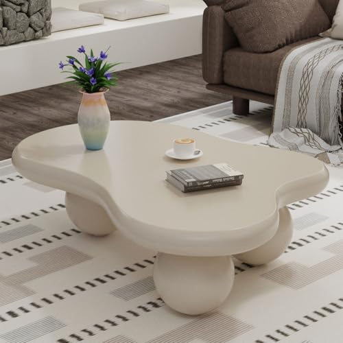 JXDFGYK Moderner Couchtisch in Wolkenform Hübscher, White Cloud 46 inch | Unregelmäßiger Teetisch Für Den Innenbereich Niedriger Couchtisch in Wolkenform Für Wohnzimmer, Schlafzimmer