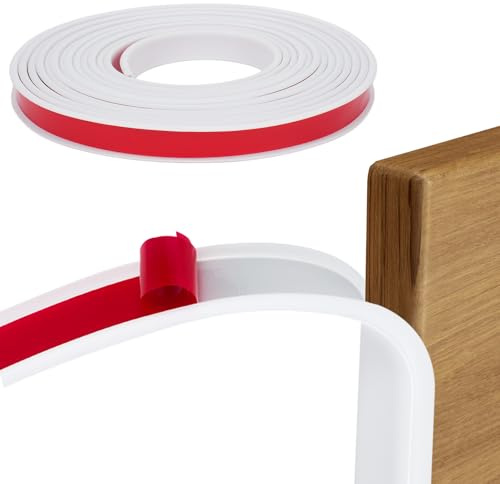 Yopih U-Profil Kantenschutz 6,1m x 15mm - Selbstklebender Kantenumleimer für Tische, Möbel & Küchenarbeitsplatten - Weißer TPE Kantenschoner