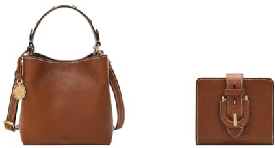 Fossil Damen Jessie Braune Ledertasche und Harwell Portemonnaie, Set