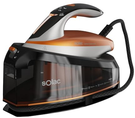 Solac - Ferro da stiro con caldaia 3000 W | 7 bar | colpo vapore 400 g/min | vapore continuo 130 g/min | serbatoio 1,5 L | suola Bi-Flow Steam | anti-goccia | autopulizia | Tecnologia Smart