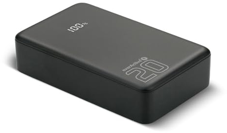 everActive Powerbank 20000mAh 20W USB C PD PPS QC4+ – Energy Bank EB-22QB – Externer Akku mit LCD Display – Schnellladegerät 3 Ports (2X USB-C, 1x USB-A) – Pass-Through – Always-On – 326g