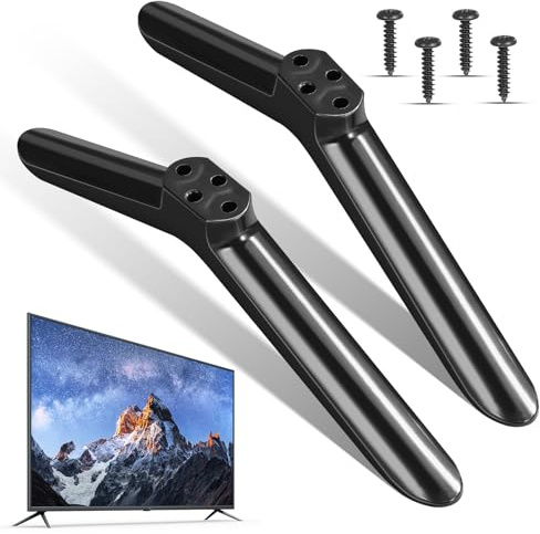 Warmhm 2pcs Tv Stand Legs Universal Replacement Base Plastic Tv Riser Stand For 40 Inch Flat Screen Tv Bedroom Living Room Black