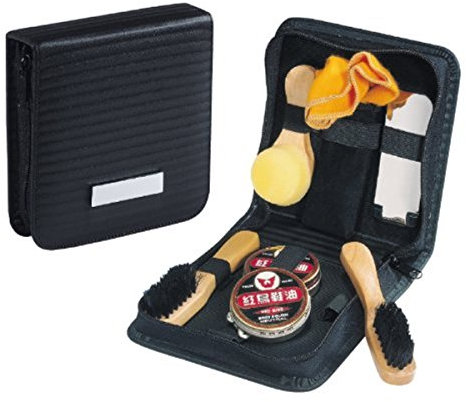 Extravagantes Schuhputz-Set, schwarz