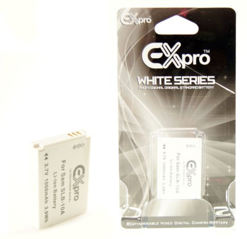 Ex-Pro® SLB-10A, SLB10A Ultra White Series Replacement Battery 3.7v, 1050mAh Compatible with/For Samsung [See Description for Models]
