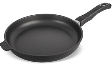 Original Gundel GUSS-BRATPFANNE INDUKTION flach, Ø 26 cm, Höhe 4,5 cm, BIOTAN-Oberfläche, PFOA-frei, Akku-Therm Boden - abnehmbarer Designer-Stiel
