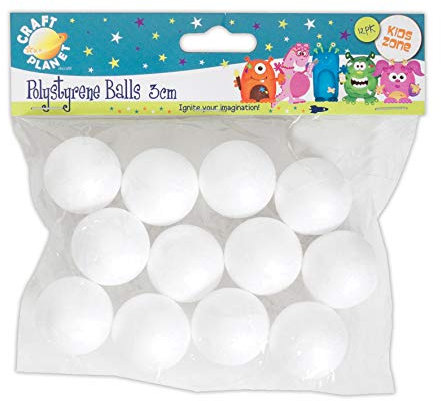 Craft Planet CPT 827902 Styropor-Formen, Polystyrol, weiß, 3cm Balls