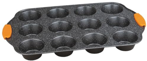 Berlingerhaus Granit Diamond Twelve Muffin Pan with Silicone Handle