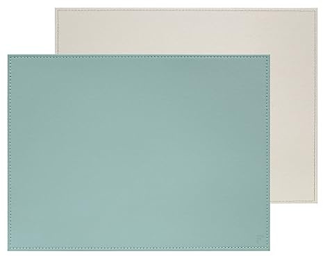 FREEFORM Duo Platzset rechteckig, Mint/Grau, Wendeplatzset, hitzebeständig | Tischmatte, zweifarbig wendbar, für Esstisch und Küchentisch, pflegeleicht, abwischbar, flach lagerbar