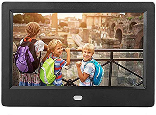 7 Zoll Digital Fotorahmen Digitaler Bilderrahmen,HD TFT 1080P 1024x600 LED Elektronisches Bilderalbum,Music/Video/Uhr/Kalender/SD/USB 2.0/USB OTG/AUX-Karte,mit Fernbedienung, für