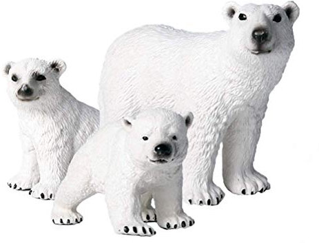 JOKFEICE Eisbär Figur - 3 Stück Realistisch Tierfiguren - Lernspielzeug Weihnachten Geburtstag Geschenk Cake Topper Lehrer Belohnungen Weihnachten Geburtstagsgeschenk für Kinder