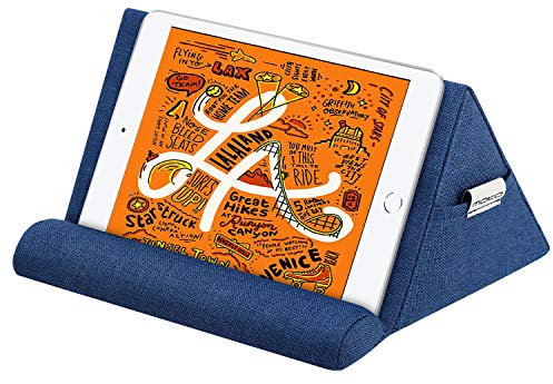 MoKo Tablet Kissenständer, Samt Halter für bis 11 Tablet, Halterung für eReader Kompatibel mit iPad Air 5 10.9/Air3, iPad 10.2 2022, iPad Pro 11/10.5/9.7, Mini 5, Galaxy Tab S9/S9+/S6/S7,Marineblau