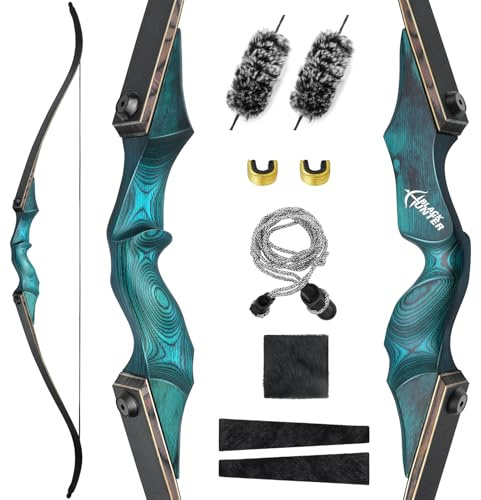 Black Hunter 60 20-60 lbs Takedown Recurve Bows for Adults | Wooden Riser Bows with Leather Arrow Rest,Archery Bow Set for Outdoor Training Competition