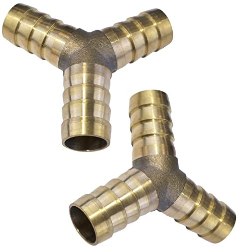 AERZETIX - C18590 - Satz von 2 Fittings verteiler dreibett in Y Ø12 mm 3 wege für kompressor mit druckluft - mechaniker karosseriebauer - koppler verdoppler verbinder pneumatikschlauch - aus metall