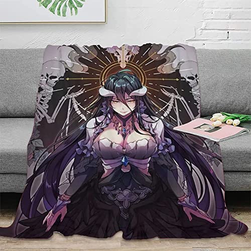 Overlord Albedo Anime 3D-Digitaldruck Flanell Ultraweiche Micro-Fleece-Decke Pflegeleicht
