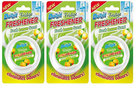 3 x Fridge Freshener Fresh Lemon Scented Fridge Deodoriser Fragranced For Up To 3 Months