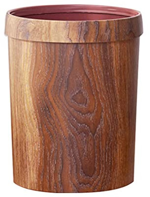 DOITOOL Mülleimer Mülleimer Holz Abfalleimer Kunststoff Papierkorb Runder Papiereimer Kosmetikeimer Abfallbehälter Müllbehälter Mülltonne für Küche Büro Badezimmer Wohnzimmer 10L Papierkorb Büro