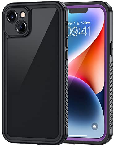 Lanhiem for iPhone 14 Case, IP68 Waterproof Dustproof Shockproof 14 Cases with Built-in Screen Protector, Full Body Sealed Protective Front and Back Cover for iPhone 14-6.1 inch (Purple)